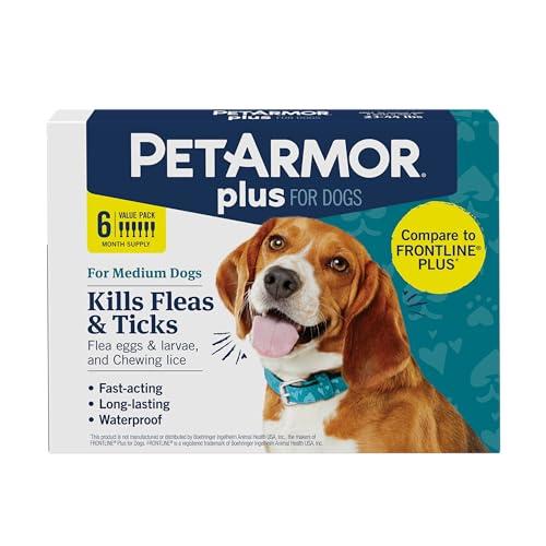 PETARMOR Plus for Medium Dogs 23-44 lbs, Flea & Tick Prevention for Dogs, 6-Month Supply