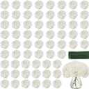40 PCS White Artificial Hydrangea Flowers with Detachable Stems, 6 Inch Full Silk Hydrangea Heads for Wedding Centerpieces, Bridal Shower Bouquets, DIY Floral Arrangements and Home Decor (Ivory(no Accessories))