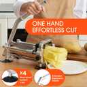 French Fry Cutter, Stainless Steel Potato Cutter with 1/2 Inch, 3/8 Inch and 1/4 Inch Blades (Manual Cutter, 1/2 '' & 3/8 '' & 1/4 '' Blade)