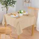 Hiasan 60 X 60 Inch Square Textured Tablecloth - Waterproof Spillproof Antiwrinkle Jacquard Table Cloth for Kitchen and Dining Dinner, Outdoor Picnic, Holiday and Parties, Beige