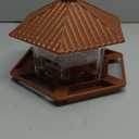 Yieach Hanging Bird Feeder for Outdoors,Large Hopper Squirrel Proof Birdfeeder for Cedar,Red,Cardinal,Blue Jay and Wild Birds,Easy to Feel Birdhouse & Bird Seed Feeder & Gazebo for Outside,Tree,Brown