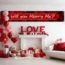 Will You Marry Me Banner 118 x 20 Inch Proposal Theme Wall Backdrop for Home Party Porch Fence Event Romantic Celebration Decor Indoor Outdoor Background Holiday Event Banner