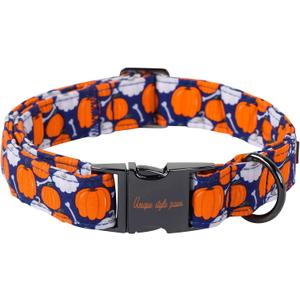 Unique style paws Dog Collar Metal Buckle Collar for Autumn Winter Christmas for Small Medium Large Boys Girls Dogs (Bone pumpkin) Unique style paws Dog Collar Metal Buckle Collar for Autumn Winter Christmas for Small Medium Large Boys Girls Dogs (Bone pumpkin)
