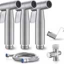 3 Packs BRITULIF Handheld Bidet Sprayer for Toilet, Hand Sprayer Bidet with Adjustable Jet Spray for Toilet Bidet Handheld Cloth Diaper Sprayer Set Muslim Shower for Bathroom