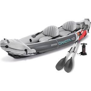 INTEX 2-Person Inflatable Kayak Set, Dakota K2 with 86in Oars and Pump