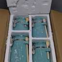 ZEBERBO 4-Piece Airtight Ceramic Canisters Set with Wooden Spoons & Chalk Labels – Perfect for Coffee, Sugar, Flour, Tea (Turquoise) – Stylish & Leakproof Kitchen Storage