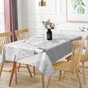 70x140inches Vintage Newspaper Tablecloth Black White Newspaper Printed Rectangular Table Cover Washable Wrinkle Free Polyester Fabric Table Cloth for Dining Room Kitchen Cafe Patio Home Decor