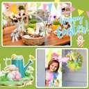 Unittype 5 Rolls Easter Poly Mesh Ribbons and Wired Edge Ribbons, 10 Inch x 10 yd Metallic Mesh Ribbon 2.5 Inch x 10 yd Satin Ribbon for DIY Craft Party Decoration(Pink Yellow Blue Green,Grid)