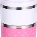 2 Layer Thermal Lunch Box Stainless Steel Insulated Box Leakproof Food Storage Container with Double Handles