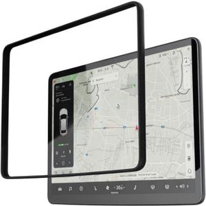 TUDIA 2-in-1 Screen Protector for Tesla Model 3 (2017-2023) & Model Y (2020-2024) - 15" Anti-Glare Tempered Glass Screen Cover - 9H Hardness Scratch Resistant Matte Finish Snap-On Case - Black