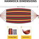 Cotton Canvas Hammock, Comfortable Fabric Camping Hammock with Tree Straps, Up to 440lbs with Travel Bag for Camping Outdoor/Indoor Patio Backyard (Orange&Yellow, with bar)