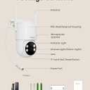 Anlapus C281 3MP 2K Security WiFi Camera Outdoor, 360° Pan/Tilt Wired Security Camera, AI Detection, Auto Track, Color Night Vision, 2-Way Audio, 2.4/5GHz, Light Siren Alarm, Cloud/Memory Card Storage
