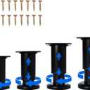 4 Pcs Adjustable Height Furniture Support Legs [with Screws] 3.15-4.72 inch, Metal Heavy Duty Furniture Replacement Legs for Chair/Bed/Sofa/Cabinet/Couch/Dresser/Bed/Table (Black)