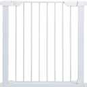 MidWest Homes for Pets 29-Inch High Walk-Thru Pressure Mounted Steel Dog Gate, Expands to 38 Inches Wide, Includes 3-inch Extensions, White