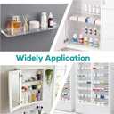 LILXIU 4 PCS 13 Inch Medicine Cabinet Shelves Acrylic Medicine Cabinet Shelf Replacement for Living Room Bathroom Kitchen Wall Mounted and Hanging Cabinets