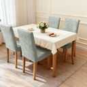 Stretch Dining Chair Covers Set of 6, Floral Print Soft Removable Washable, Pet Friendly Furniture Protector, Universal Chair Slipcovers for Home, Kitchen, Ceremony Dining Room Seat