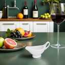 Amosfun 2Pcs 3 Oz Gravy Boats Ceramic Sauce Pitcher Saucier Boats with Handle for Condiments Soy Sauce Serving in Kitchen and Dining 6.10 X 3.54 X 1.96 Inch