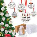 Barydat 24 Set Ceramic Christmas Appreciation Gifts for Coworkers, Thank You Ceramic Ornaments Xmas Tree Hanging Ornaments with Tags and Bag for Coworker Office Friendship Xmas Tree Decor (Classic)