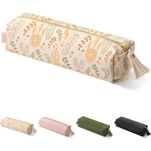 Mr. Pen PU Leather Boho Style Pencil Case, Slim Aesthetic Leather Pouch Mr. Pen PU Leather Boho Style Pencil Case, Slim Aesthetic Leather Pouch