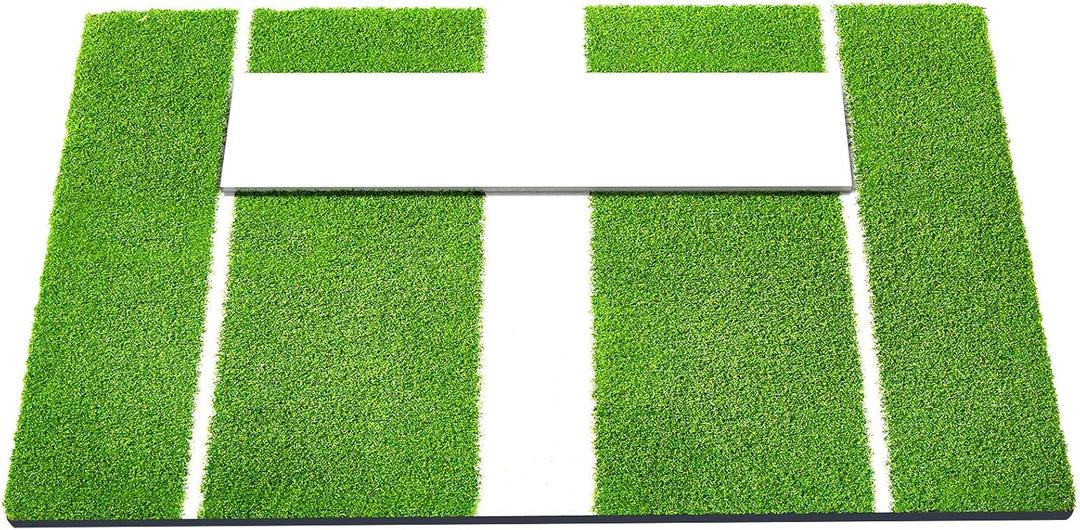 Meooeck 3' x 2' Softball/Baseball Pitching Mat Antifade Turf Pitching Mat with Rubber Non Slip Pitchers Mound Instructional Portable Training Equipment for Indoor Outdoor (Green)