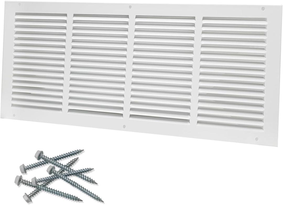 Howeall 24"W x 10"H [Duct Opening Size] Steel Return Air Grille, Air Return Vent Cover for Ceiling and Sidewall - HVAC Air Vent Covers - [Outer Dimensions: 25.75"W x 11.75"H]