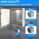 YcXingnon Steel Electrical Box, 24x16x12 Waterproof & Dustproof IP66 Steel Enclosure,1.5mm Carbon Steel Junction Metal Box for Indoor and Outdoor Wall Mounted