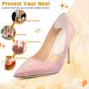 2 x Geyoga 8 Pairs Adhesive Heel Cushion Pads for Too Loose Big Boots Cuttable Reusable Back of Heel Shoe Pads Grips Inserts for Women Men Anti Blister Shoe Guards Liners for Improving Fit (Clear)