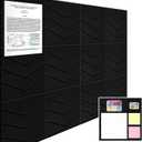 Large Cork Board 48"x36", 12 Pack Felt Bulletin Board for Walls Black Cork Boards Tiles with Sticky Notes, Push Pins & Clips,Tack Board for Office Home
