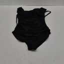 B2prity Womens One Piece Swimsuit Retro Square Neck Tummy Control Bathing Suits Ruched Modest Full Coverage Swimwear (Medium, Black)