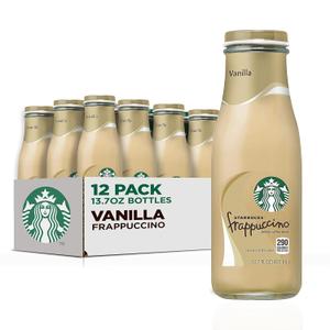 Starbucks Frappuccino Coffee Drink, Vanilla, 13.7 Fl Oz (Pack of 12), Best by: 08/21/2025