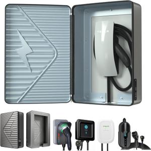 Wall-mounted EV Charging Protection Box, 15.7"L x 7.5'W x23.6"H,Waterproof Cover for Home EV Charging Stations, Compatible with Tesla and Most EV Charging Station Standards (Includes Combination Lock)