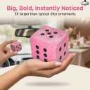 Large Pink Plush Dice for Bunco or Casino Party Decorations - 3.15" Square Pink Plush Dice with Black Dots. Bunco Party Supplies