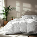 Serta Goose Feather Down Fiber Cotton Comforter Queen Size - 100% Cotton Duvet Insert - Hotel Luxury Hypoallergenic Bedding Comforter Extra Warmth 90 x 90 Inch White