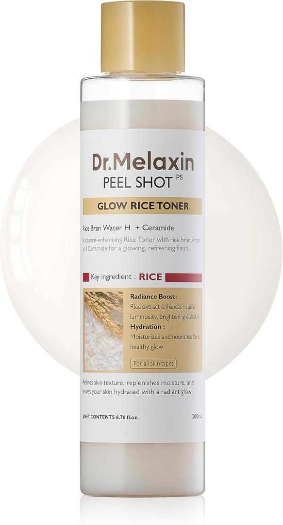 Peel Shot glowe Rice Toner 200ml hydrated Skin Cleansing Skin Korean Skin Care