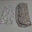 Moonsea Pack and Play Sheets, 2 Pack Stretchy Fitted Sheet, Stars & Bunny and Toddler Comforter, Down Alternative Lightweight, Grey Star Print, 39x47 Inches
