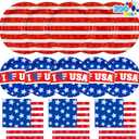 JOYIN 200 Pcs July 4th Plates & Napkins Patriotic Party Supplies, American Flag Patriotic Paper Plates Napkins, 4th of July Memorial Independence Day Party Tableware Decoration Supply, Serve 50
