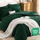 CozyLux Queen Comforter Set Emerald Green - 7 Pieces Bed in a Bag Queen, All Season Soft Bedding Sets, Oeko-Tex Certified Bed Set with Down Alternative Comforter, Sheets, Pillowcases & Pillow Shams