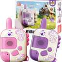 Walkie Talkies Toys for Girls:Unicorn Toys 2 Pack Birthday Gifts for 3 4 5-7 8 Year Old Girls Toy for 4 5 6 7 8-10 Year Old Camping Outdoor Games,Christmas Stocking Stuffers for Girls Kids