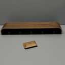 Wall-Mounted Coat Rack 'Toke' - Modern Design Coat Rack with Hidden Wall Hooks - Solid Wood Veneer Panel Coat Hanger - Walnut