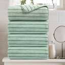 4 Piece Green Cabana Stripe Large Bath Towels Oversized Bath Sheet Super Soft Breathable Jumbo Bathroom Towels Highly Absorbent Shower Towel Quick Dry Beach Chair Towel Spa Gym Hotel Towel Set