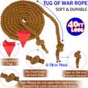 Outdoor Games Tug a War Rope 40FT for Kids and Adult, Field Day Family Reunion Outside Yard Backyard Lawn Picnic Carnival Fun Easter Games Tug of War for Birthday Party, Team Building,Brown