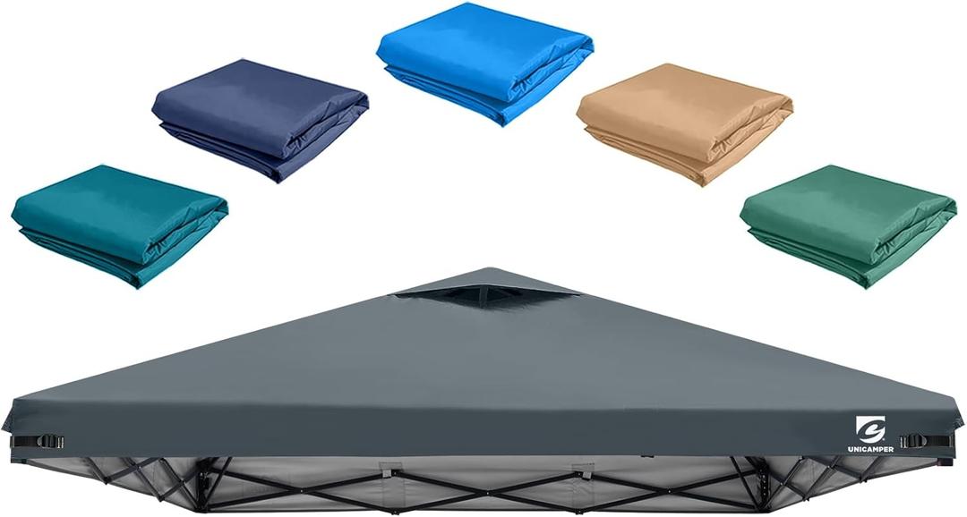 10x10 Pop Up Canopy Replacement Top Cover with Air Vent for Straight Leg Canopy Tent, Waterproof for Outdoor Garden Patio Camping Sun Shade(Top Only) (Dark Gray, 1)