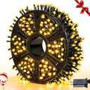POTIVE Christmas Lights Outdoor Waterproof, 173ft 500 LED Led Christmas String Lights Indoor Plug in, 8 Modes Christmas Tree Lights Green Wire for Outside, Warm White