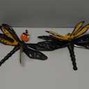 2pcs Wrought Iron Dragonfly Wall Art Decor Realistic Simulated Dragonfly Stake for Garden Decor