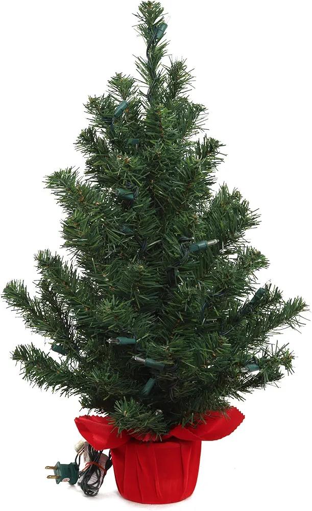 2' Northern Spruce Tree with Red Cloth Base