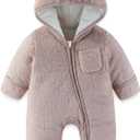 AiWMGL Newborn Baby Bear Outfit With Fold-Over Mittens and Footies 3-6 Months Girls Boys Winter Thickened Fleece Clothes Hooded Romper Snowsuit Gray