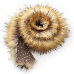 Faux Fur Ribbon Soft and Fluffy DIY Craft Garland Party Decoration Furry Patch Ribbon for Pillowcase Fur Ball Carpet Pet Pad 3Inch*40 Inch Brown