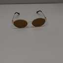 BOTEN Retro Oval Sunglasses for Women Men Small 90s Sun Glasses Trendy Gold Frame Round Shades Cute Designer Sunnies