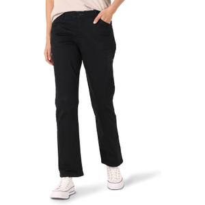 Lee Women's Petite Relaxed Fit All Day Straight Leg Pant (Jet Black)