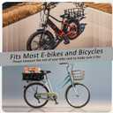 Bike Basket Rear, Large Bicycle Basket with Cargo Net, Liner and Waterproof Cover for Electirc Bike, Ebike and Bikes, Large Capacity Wire Bakset